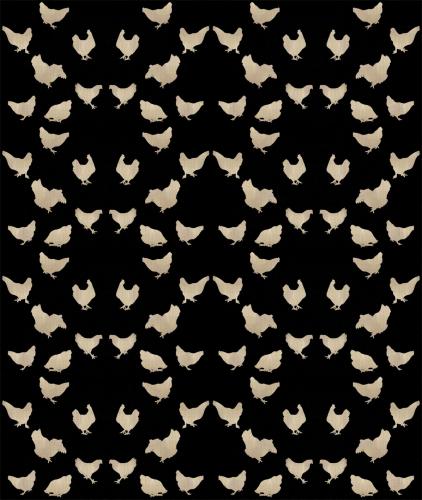 Golden Hens on Black   Peinture animalière, art animalier, peintre tableau animal, cheval, ours, élephant, chien sur toile et décoration par Thierry Bisch 